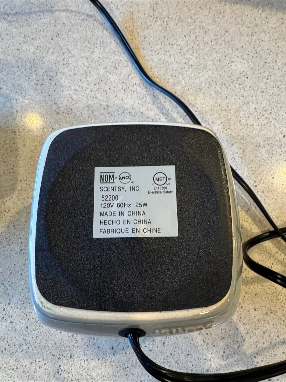 Scentsy Classic Curve Gloss Gray Ceramic Wax Warmer